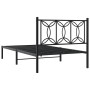 Estructura de cama con cabecero metal negro 100x190 cm de , Camas y somieres - Ref: Foro24-376122, Precio: 68,29 €, Descuento: %
