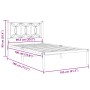Estructura de cama con cabecero metal negro 100x190 cm de , Camas y somieres - Ref: Foro24-376122, Precio: 68,29 €, Descuento: %
