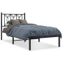 Estructura de cama con cabecero metal negro 90x190 cm de , Camas y somieres - Ref: Foro24-376120, Precio: 68,70 €, Descuento: %
