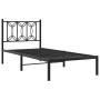 Estructura de cama con cabecero metal negro 90x190 cm de , Camas y somieres - Ref: Foro24-376120, Precio: 68,70 €, Descuento: %