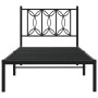 Estructura de cama con cabecero metal negro 90x190 cm de , Camas y somieres - Ref: Foro24-376120, Precio: 68,70 €, Descuento: %
