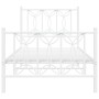 Estructura cama metal con cabecero y pie cama blanca 90x200 cm de , Camas y somieres - Ref: Foro24-376188, Precio: 94,54 €, D...