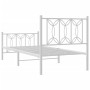 Estructura cama metal con cabecero y pie cama blanca 90x200 cm de , Camas y somieres - Ref: Foro24-376188, Precio: 94,54 €, D...