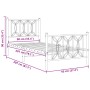 Estructura cama metal con cabecero y pie cama blanca 90x200 cm de , Camas y somieres - Ref: Foro24-376188, Precio: 94,54 €, D...