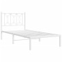 Estructura de cama de metal con cabecero blanco 90x190 cm de , Camas y somieres - Ref: Foro24-376169, Precio: 76,35 €, Descue...