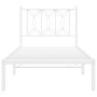 Estructura de cama de metal con cabecero blanco 90x190 cm de , Camas y somieres - Ref: Foro24-376169, Precio: 76,35 €, Descue...
