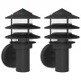 Apliques de exterior 2 unidades acero inoxidable negro de , Iluminación de exterior - Ref: Foro24-4006233, Precio: 51,16 €, D...