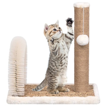 Árbol para gatos con cepillo de aseo y poste rascador de vidaXL, Mobiliario para gatos - Ref: Foro24-170971, Precio: 39,51 €,...