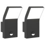 Lámparas de pared LED exterior con sensor 2 uds aluminio negro de , Iluminación de exterior - Ref: Foro24-4006271, Precio: 66...