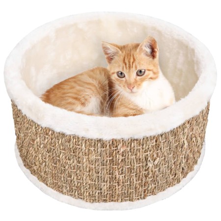 Cesta redonda para gatos 36 cm hierba marina de vidaXL, Mobiliario para gatos - Ref: Foro24-170974, Precio: 40,52 €, Descuent...