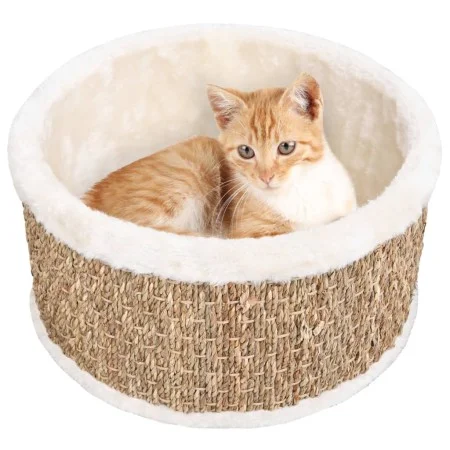 Cesta redonda para gatos 36 cm hierba marina de vidaXL, Mobiliario para gatos - Ref: Foro24-170974, Precio: 48,97 €, Descuent...