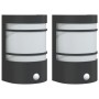 Apliques de exterior con sensor 2 uds acero inoxidable negro de , Iluminación de exterior - Ref: Foro24-4006301, Precio: 50,5...
