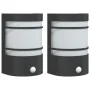 Apliques de exterior con sensor 2 uds acero inoxidable negro de , Iluminación de exterior - Ref: Foro24-4006301, Precio: 49,6...