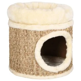 Casita para gatos de lujo con cojín hierba marina 33 cm de vidaXL, Mobiliario para gatos - Ref: Foro24-170968, Precio: 47,63 ...
