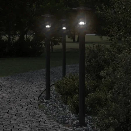 Lámpara de suelo de exterior acero inoxidable negro 100 cm de , Iluminación de exterior - Ref: Foro24-4006355, Precio: 47,40 ...