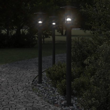 Lámpara de suelo de exterior acero inoxidable negro 100 cm de , Iluminación de exterior - Ref: Foro24-4006355, Precio: 48,11 ...