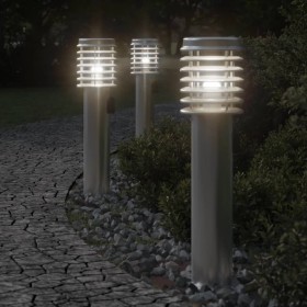 Lámparas de suelo exterior con enchufe 3 uds acero inox 60 cm de , Iluminación de exterior - Ref: Foro24-4006374, Precio: 112...