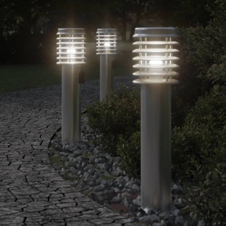 Lámparas de suelo exterior con enchufe 3 uds acero inox 60 cm de , Iluminación de exterior - Ref: Foro24-4006374, Precio: 112...