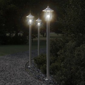 Lámpara de suelo de exterior acero inoxidable plateado 120 cm de , Iluminación de exterior - Ref: Foro24-4006383, Precio: 48,...