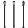 Farolas de exterior 3 unidades acero inoxidable negro 120 cm de , Iluminación de exterior - Ref: Foro24-4006388, Precio: 132,...