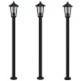 Farolas de exterior 3 unidades acero inoxidable negro 120 cm de , Iluminación de exterior - Ref: Foro24-4006388, Precio: 130,...