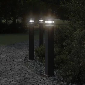 Lámpara de suelo de exterior con enchufe aluminio negro 80 cm de , Iluminación de exterior - Ref: Foro24-4006407, Precio: 57,...
