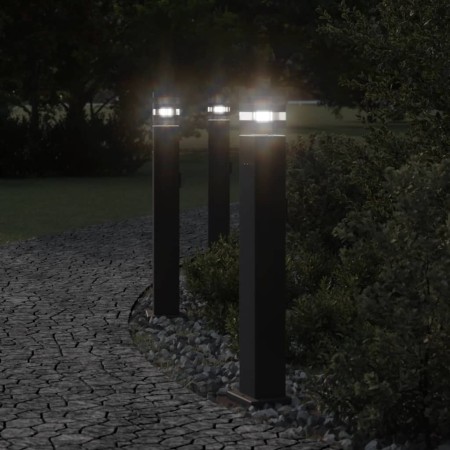 Lámpara de suelo de exterior con enchufe aluminio negro 80 cm de , Iluminación de exterior - Ref: Foro24-4006407, Precio: 61,...