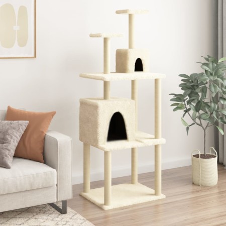 Rascador para gatos con postes de sisal color crema 167 cm de , Mobiliario para gatos - Ref: Foro24-172067, Precio: 51,21 €, ...