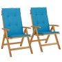 Sillas de jardín reclinables y cojines 2 uds madera maciza teca de , Sillas de jardín - Ref: Foro24-3196437, Precio: 354,63 €...
