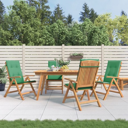 Sillas de jardín reclinables y cojines 4 uds madera maciza teca de , Sillas de jardín - Ref: Foro24-3196468, Precio: 661,54 €...