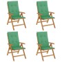 Sillas de jardín reclinables y cojines 4 uds madera maciza teca de , Sillas de jardín - Ref: Foro24-3196468, Precio: 661,54 €...