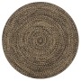 Alfombra hecha a mano de yute negra y natural 150 cm en Alfombras | Comprar online en Foru.es