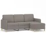 Sofá de 3 plazas con taburete de tela gris taupe 180 cm de , Sofás - Ref: Foro24-3201199, Precio: 310,63 €, Descuento: %