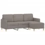 Sofá de 3 plazas con taburete de tela gris taupe 180 cm de , Sofás - Ref: Foro24-3201199, Precio: 310,63 €, Descuento: %