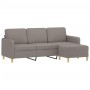 Sofá de 3 plazas con taburete de tela gris taupe 180 cm de , Sofás - Ref: Foro24-3201199, Precio: 326,26 €, Descuento: %