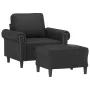 Sillón con taburete cuero sintético negro 60 cm de , Sofás - Ref: Foro24-3201200, Precio: 208,87 €, Descuento: %