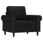 Sillón con taburete cuero sintético negro 60 cm de , Sofás - Ref: Foro24-3201200, Precio: 208,87 €, Descuento: %