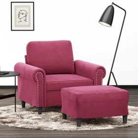 Armchair with red velvet stool 60 cm by , Sofas - Ref: Foro24-3201209, Price: 202,47 €, Discount: %