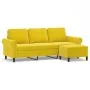 Sofá de 3 plazas con taburete terciopelo amarillo 180 cm de , Sofás - Ref: Foro24-3201221, Precio: 321,13 €, Descuento: %