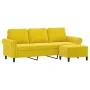 Sofá de 3 plazas con taburete terciopelo amarillo 180 cm de , Sofás - Ref: Foro24-3201221, Precio: 321,13 €, Descuento: %
