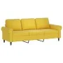 Sofá de 3 plazas con taburete terciopelo amarillo 180 cm de , Sofás - Ref: Foro24-3201221, Precio: 321,13 €, Descuento: %