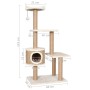 Árbol para gatos con poste rascador 123 cm hierba marina de vidaXL, Mobiliario para gatos - Ref: Foro24-170979, Precio: 98,53...