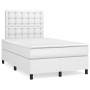 Cama box spring con colchón cuero sintético blanco 120x200 cm de , Camas y somieres - Ref: Foro24-3142834, Precio: 424,00 €, ...