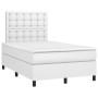 Cama box spring con colchón cuero sintético blanco 120x200 cm de , Camas y somieres - Ref: Foro24-3142834, Precio: 424,00 €, ...