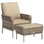 Sillón de jardín con reposapiés ratán sintético marrón claro de , Sillas de jardín - Ref: Foro24-364114, Precio: 201,90 €, De...