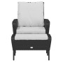 Sillón de jardín con reposapiés ratán sintético negro de , Sillas de jardín - Ref: Foro24-364116, Precio: 144,63 €, Descuento: %