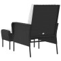 Sillón de jardín con reposapiés ratán sintético negro de , Sillas de jardín - Ref: Foro24-364116, Precio: 144,63 €, Descuento: %