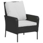 Sillón de jardín con reposapiés ratán sintético negro de , Sillas de jardín - Ref: Foro24-364116, Precio: 144,63 €, Descuento: %