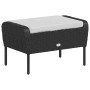 Sillón de jardín con reposapiés ratán sintético negro de , Sillas de jardín - Ref: Foro24-364116, Precio: 144,63 €, Descuento: %