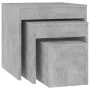 Mesas apilables 3 piezas madera contrachapada gris hormigón de , Mesas auxiliares - Ref: Foro24-808598, Precio: 66,27 €, Desc...